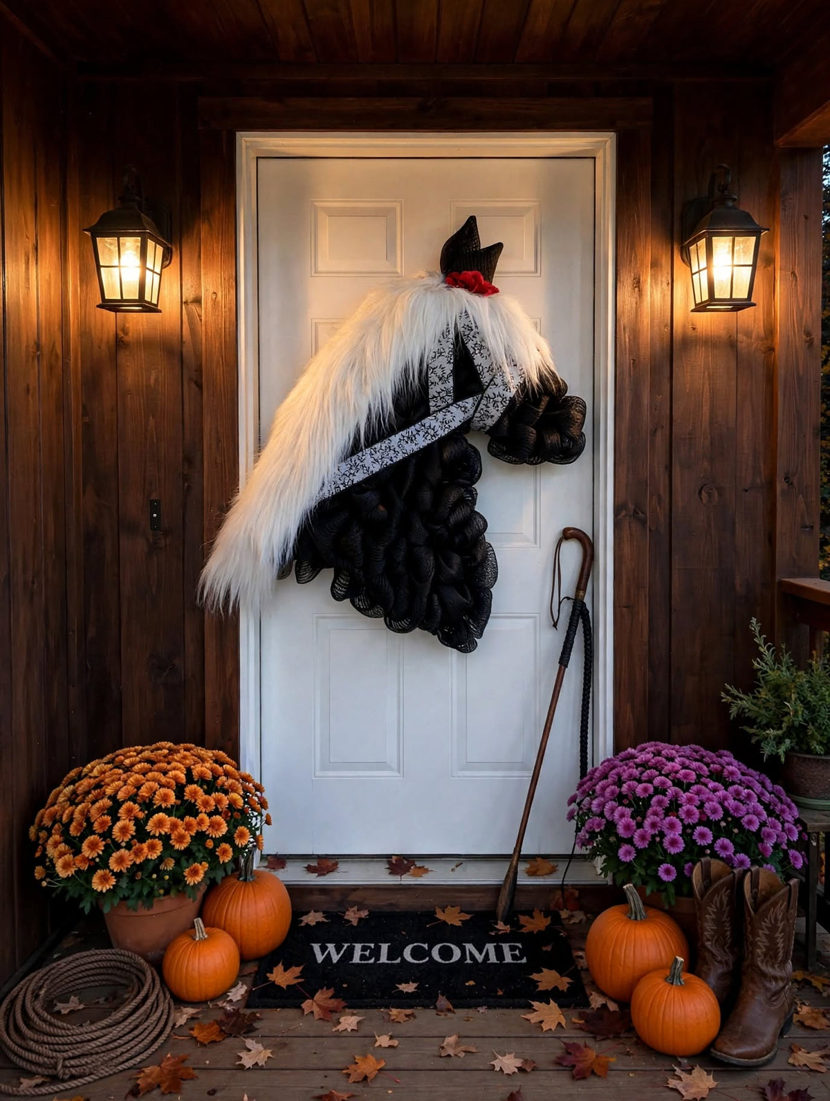 Black & White Horse Head Wreath - Western Horse Wreath, Equestrian Door Wreath, Cowboy Wreath, Horse Lover Gift, Barn Decor