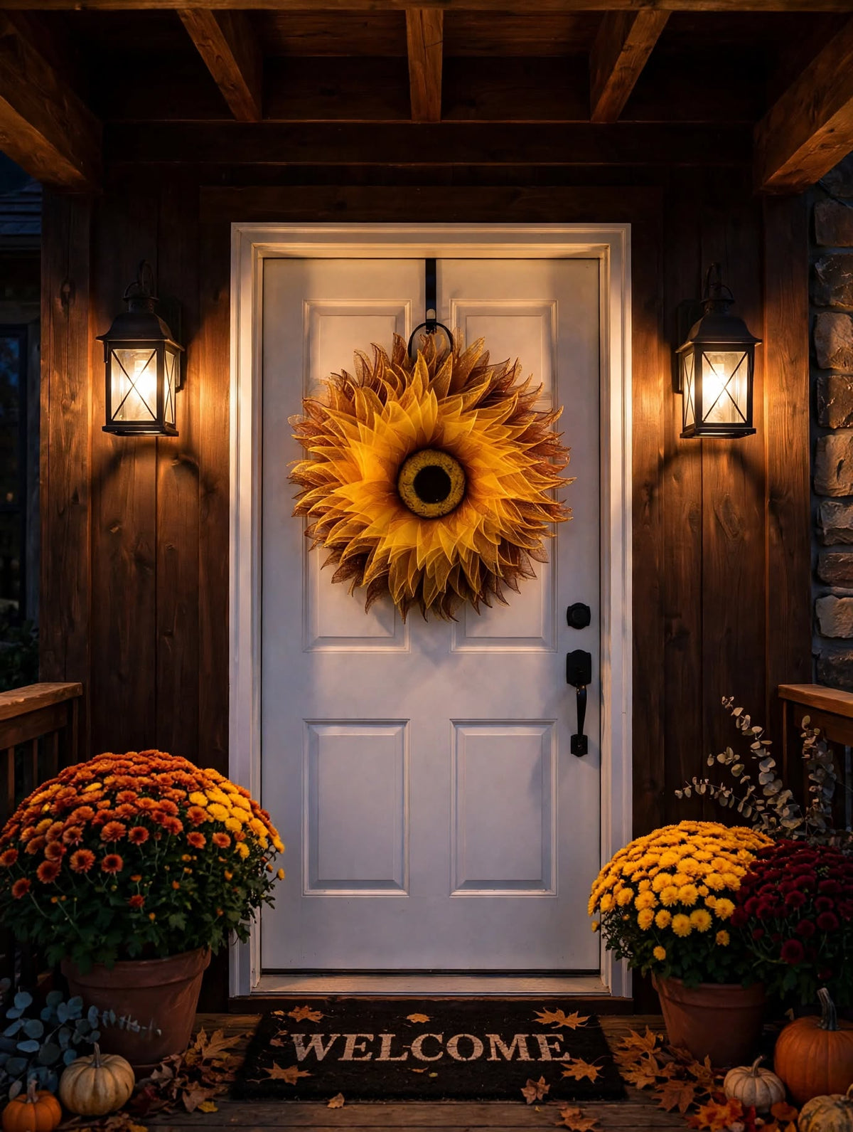 Fall Sunflower - Large Mesh Flower
