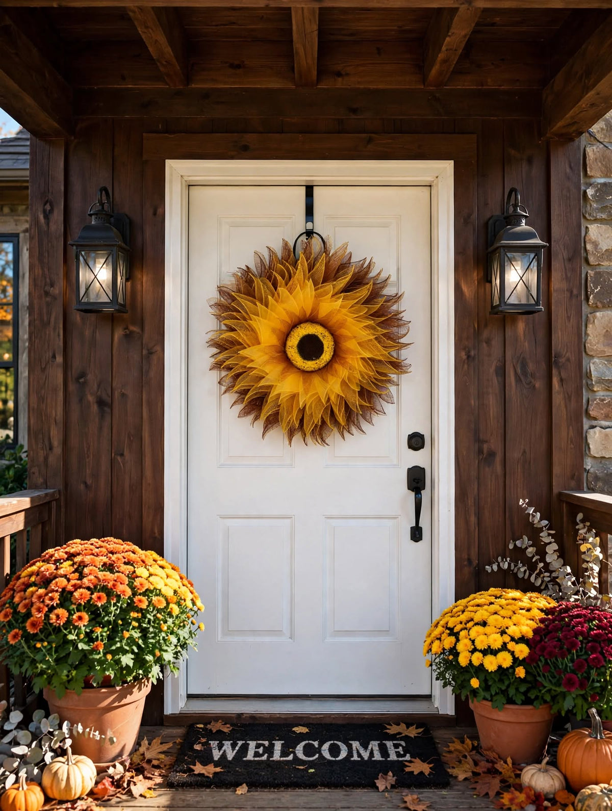 Fall Sunflower - Large Mesh Flower