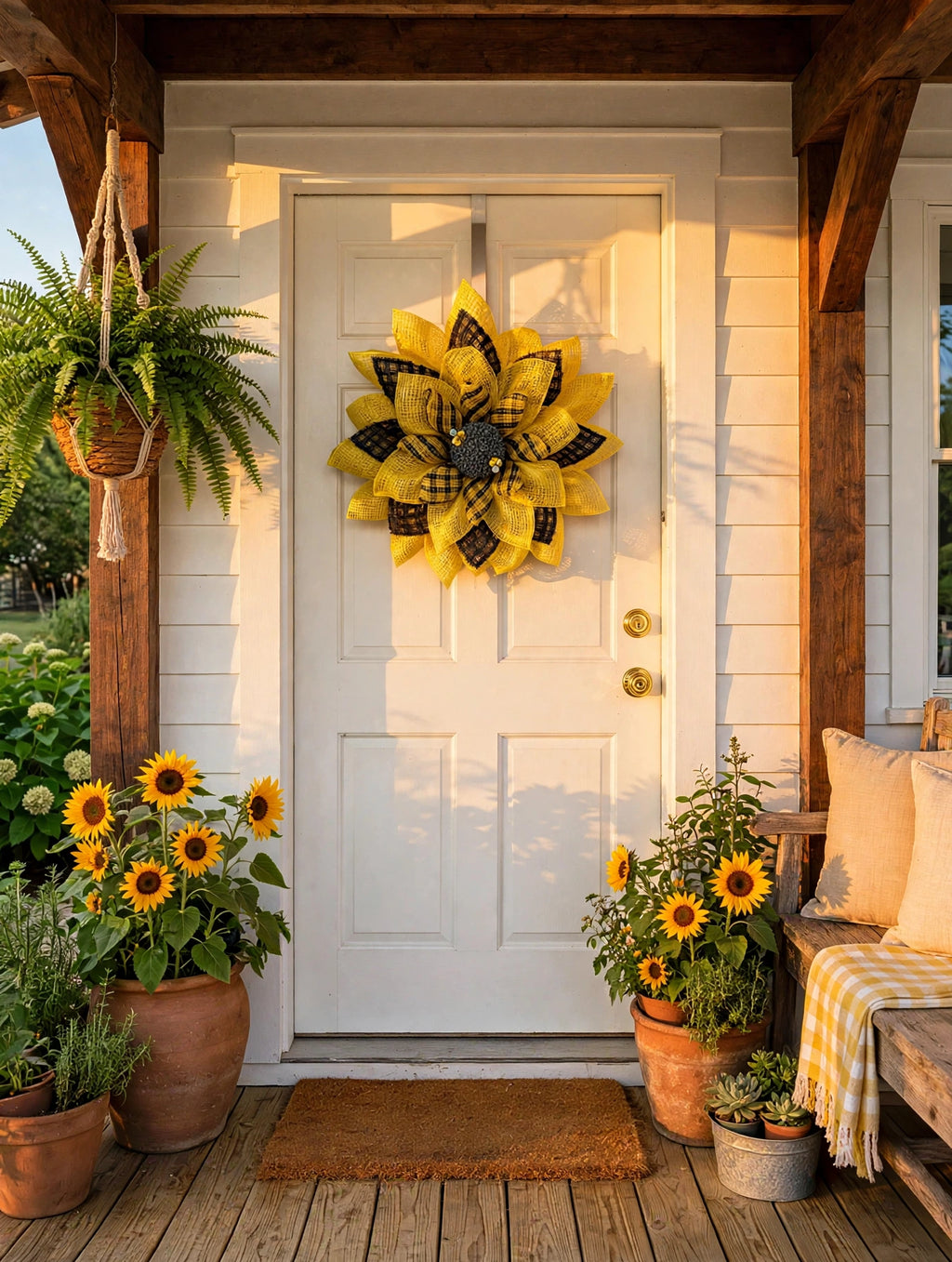 Yellow and Black Sunflower with Bees